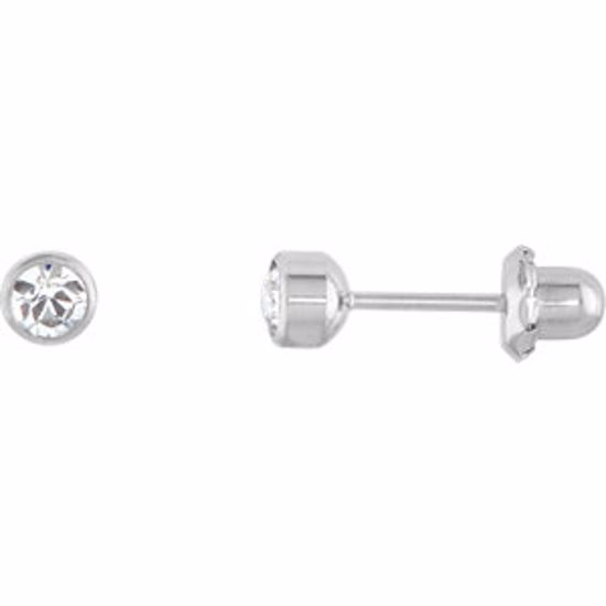 21521:2315290:P Crystal Inverness Piercing Bezel Earrings