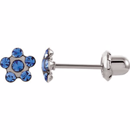 21524:2315360:P Flower Accented Inverness Piercing Earrings