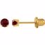 21526:2315480:P 14kt Yellow Solitaire "January" Birthstone Piercing Earrings