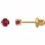 21526:2315530:P 14kt Yellow Solitaire "February" Birthstone Piercing Earrings