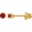 21526:2315940:P 24kt Yellow with Stainless Steel Solitaire "July" Birthstone Piercing Earrings