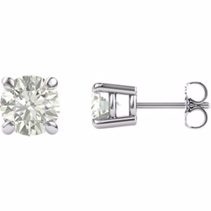 63265:2899890:P 14kt White 6.5mm Round Forever Classic™ Moissanite 
Earrings