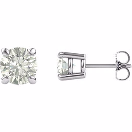 63265:2899890:P 14kt White 6.5mm Round Forever Classic™ Moissanite 
Earrings