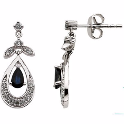 64491:600170:P Blue Sapphire & Diamond Earrings