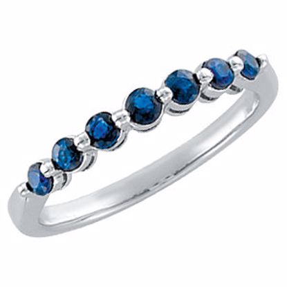 64886:60001:P 14kt White Blue Sapphire Anniversary Band Size 7