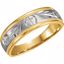 50570:100007:P 14kt Yellow & White 7mm Tapered Circle & Cross Wedding Band Size 10.5