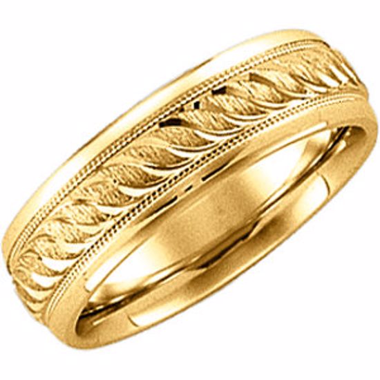 50673:60003:P 14kt White 6mm Comfort Fit Band Size 6