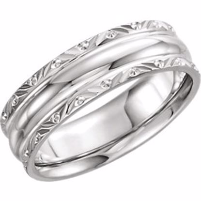 50675:60001:P 14kt White 6mm Comfort-Fit Band Size 5