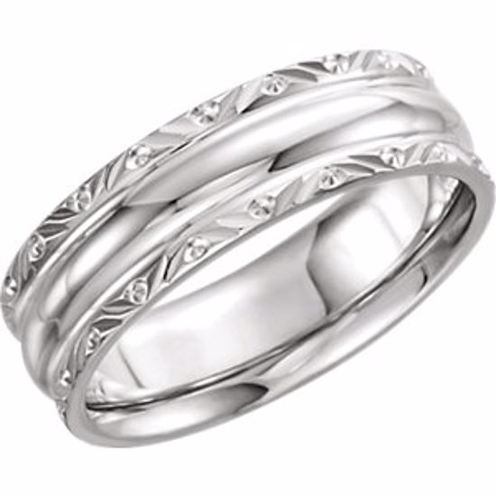 50675:60012:P 14kt White 6mm Comfort-Fit Band Size 10.5