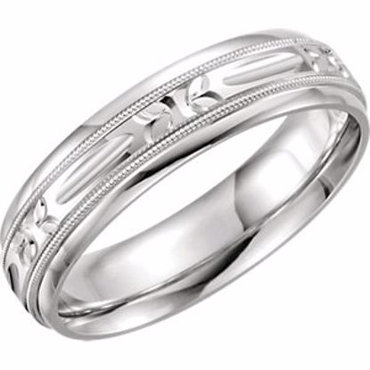 50646:106000:P 14kt White 6mm Comfort Fit Design Band Size 12