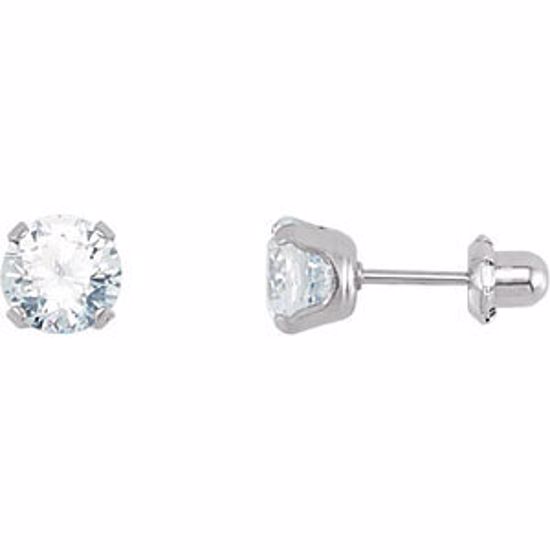 21522:231542:P Stainless Steel 7mm Round Piercing Earrings