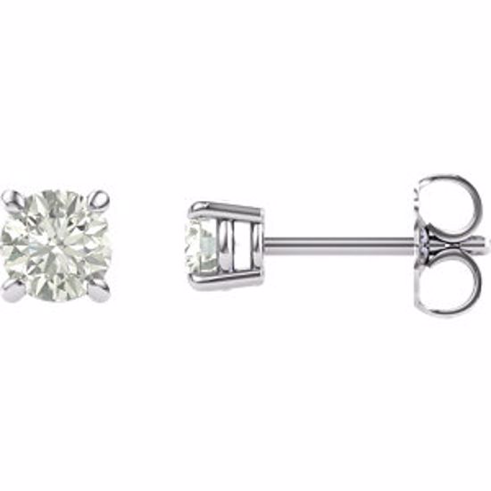 63265:2899770:P 14kt White 4mm Round Forever Classic™ Moissanite Earrings