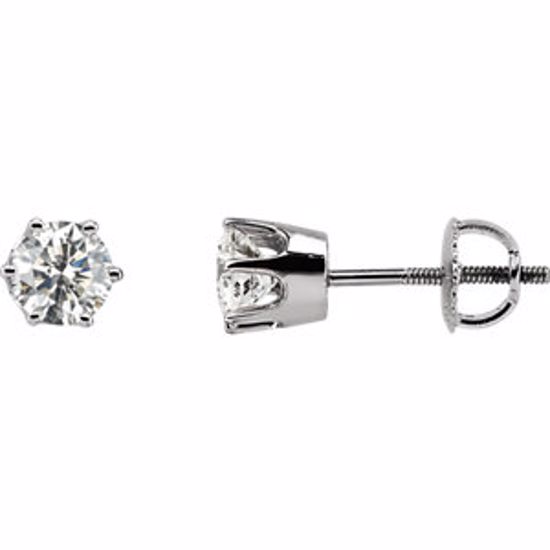 62862:2797370:P 14kt White 1 CTW Diamond Threaded Post Stud Earrings