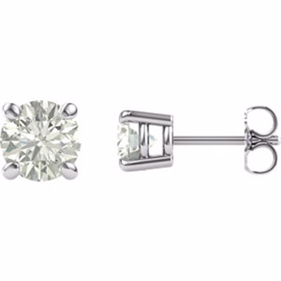 63265:2899850:P 14kt White 6mm Round Forever Classic™ Moissanite Earrings