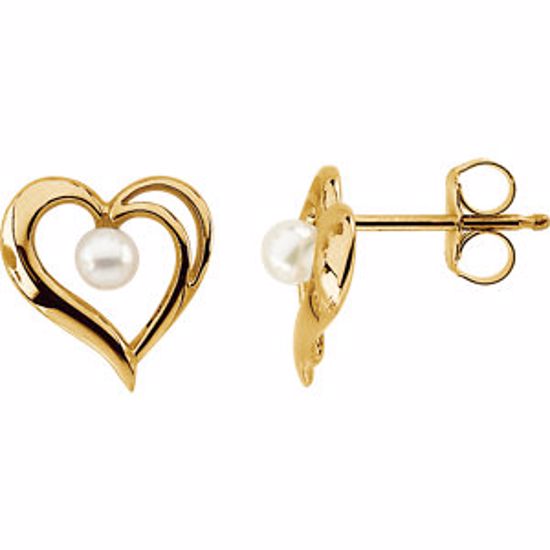 60858:2622830:P Akoya Cultured Pearl Heart Earrings