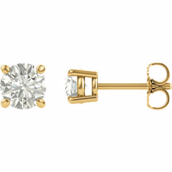 63265:2899790:P 14kt Yellow 5mm Round Forever Classic™ Moissanite 
Earrings