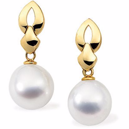 63803:3014780:P 18kt Yellow South Sea Cultured Pearl Earrings