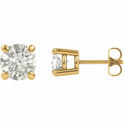 63265:2899870:P 14kt Yellow 6.5mm Round Forever Classic™ Moissanite Earrings