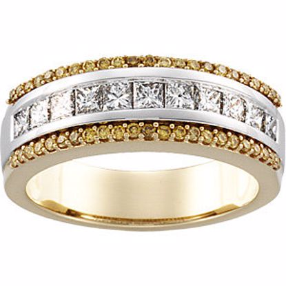 64771:60001:P 14kt White & Yellow 1 CTW Diamond Anniversary Band