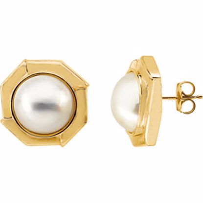 61769:2519280:P Mabé Cultured Pearl Earrings