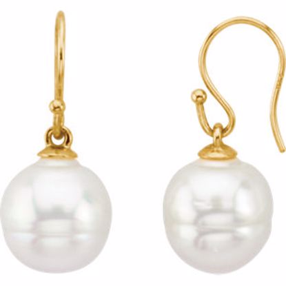 62903:2847740:P 18kt Yellow 15mm South Sea Cultured Pearl Earrings