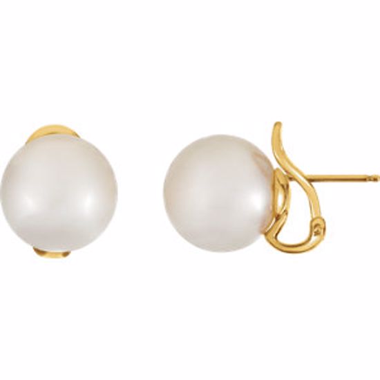 64468:2916230:P 18kt Yellow 14mm South Sea Cultured Pearl Earrings