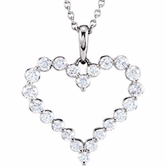 64960:60001:P 14kt White 1 CTW Diamond Heart Necklace