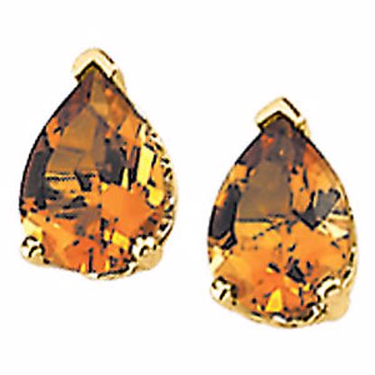 61739:2522960:P Genuine Citrine Pear Scroll Setting® Earring