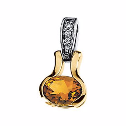 65190:100100:P Genuine Citrine & Diamond Pendant