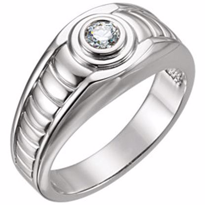 65210:20008:P 14kt White 1/4 CTW Diamond Men's Ring