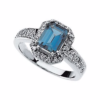 65299:100100:P London Blue Topaz & Diamond Ring