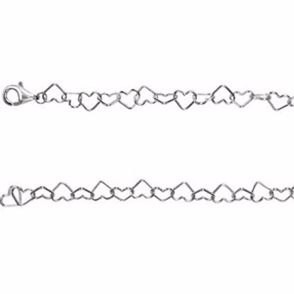 CH804:100200:P Sterling Silver 6mm Heart Link 16" Chain
