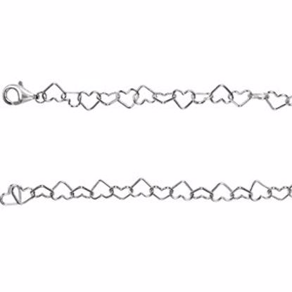 CH804:100300:P Sterling Silver 6mm Heart Link 18" Chain
