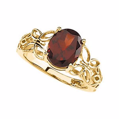 65291:100100:P Mozambique Garnet Butterfly Design Ring