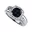 65322:100100:P Onyx & Diamond Accented Rope Design Ring