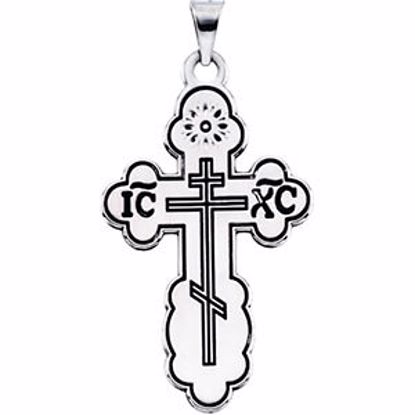 R16114KIT:137487:P Sterling Silver 32x21mm Orthodox Cross Pendant