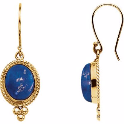 65386:100100:P Lapis Cabochon Earrings