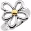 50700:100002:P 10kt White & Yellow Floral Ring 