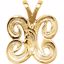8611:34776:P 14kt Yellow "X" Medium Initial Pendant