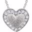 65361:60001:P Sterling Silver Cubic Zirconia Heart 18" Necklace