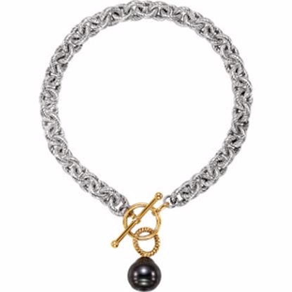 65411:100100:P Tahitian Cultured Pearl Toggle Bracelet