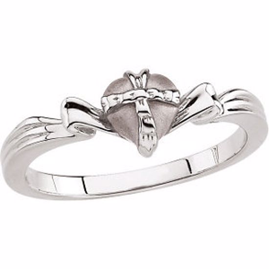 R16608KIT:78097:P 14kt White The Gift Wrapped Heart® Ring Size 6 with Packaging