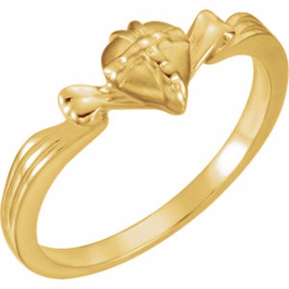 R16608KIT:142913:P 14kt Yellow The Gift Wrapped Heart® Chastity Ring Size 7