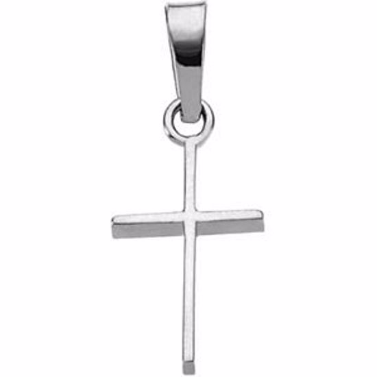 R16159:66950:P 14kt White 12x8mm Cross Pendant