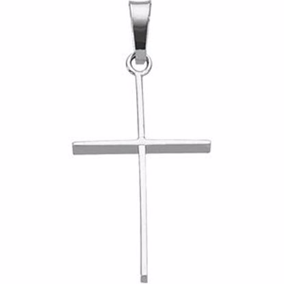 R16159:66952:P 14kt White 21x14mm Cross Pendant