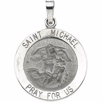 R5052:129621:P 14kt White 18mm St.Michael Medal