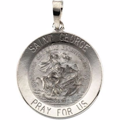 R16334:103934:P 14kt White 18mm Round St. George Medal