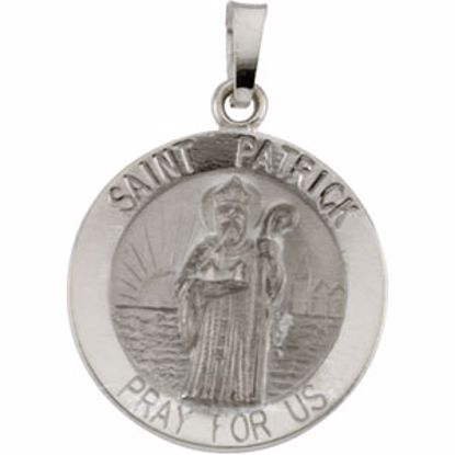 R16325:254888:P 14kt White 18mm Round St.Patrick Medal