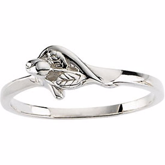 R16606KIT:143394:P 14kt White Size 04.00 The Unblossomed Rose® Ring