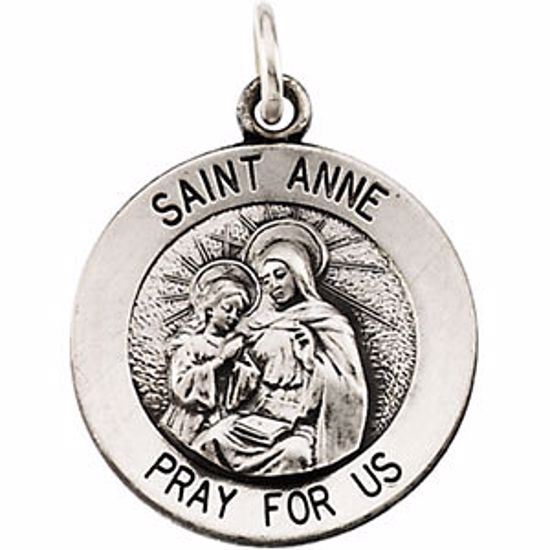 R5054:103677:P 14kt White 14.5mm St. Anne Medal